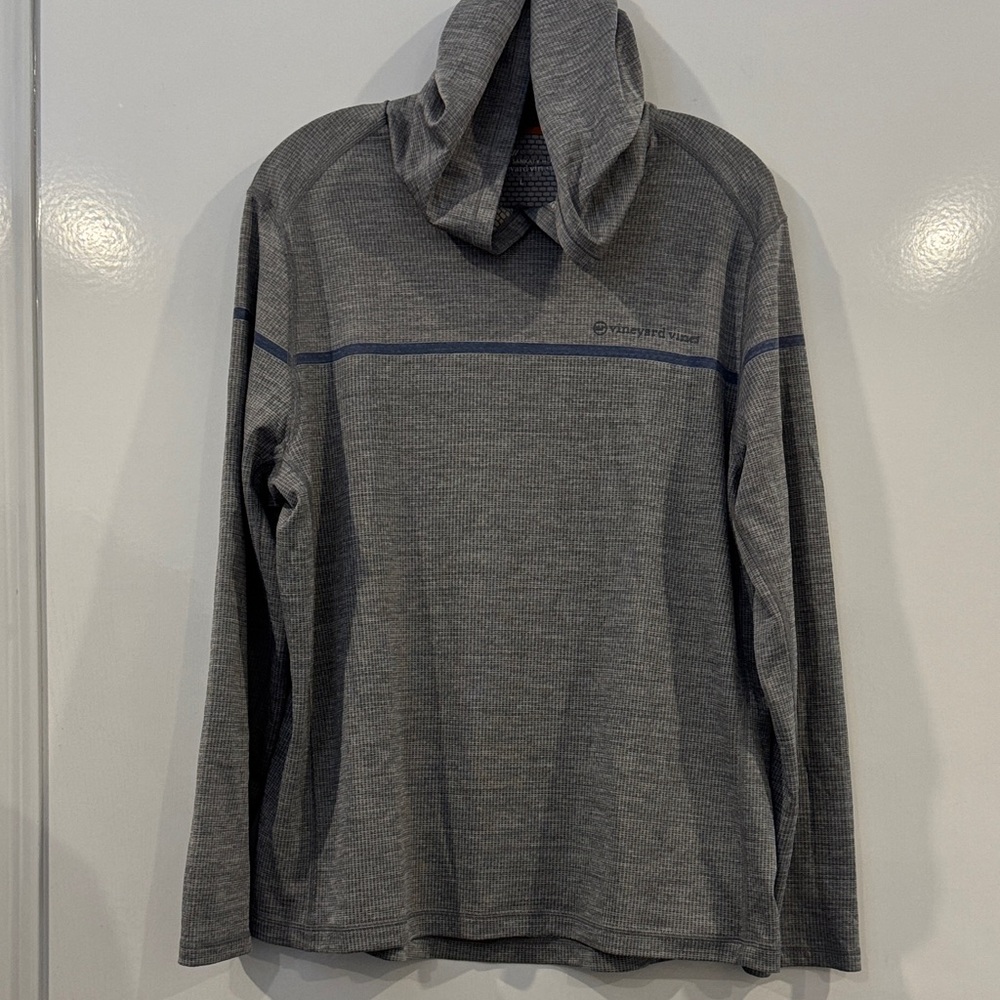 Vineyard Vines Gray Hoodie with Blue Accents